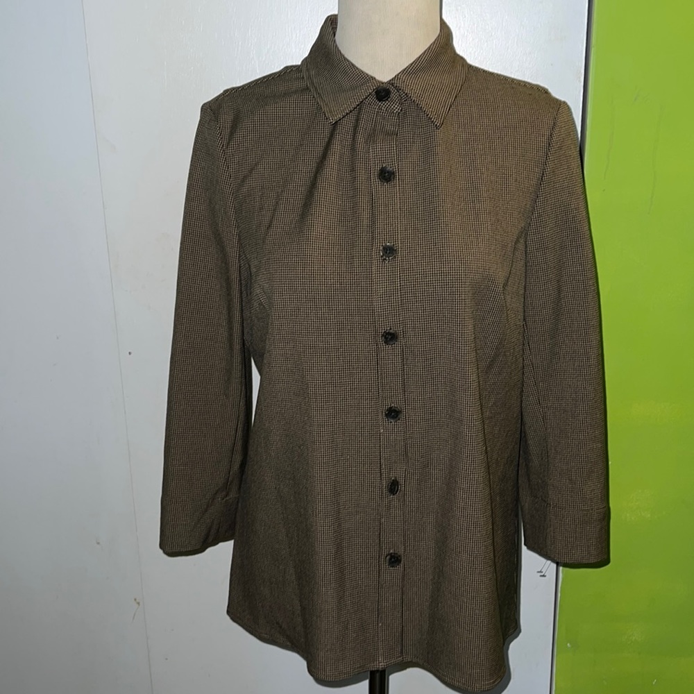 Peace of Cloth Med brown houndstooth jacket New With Tags - Picture 2 of 11